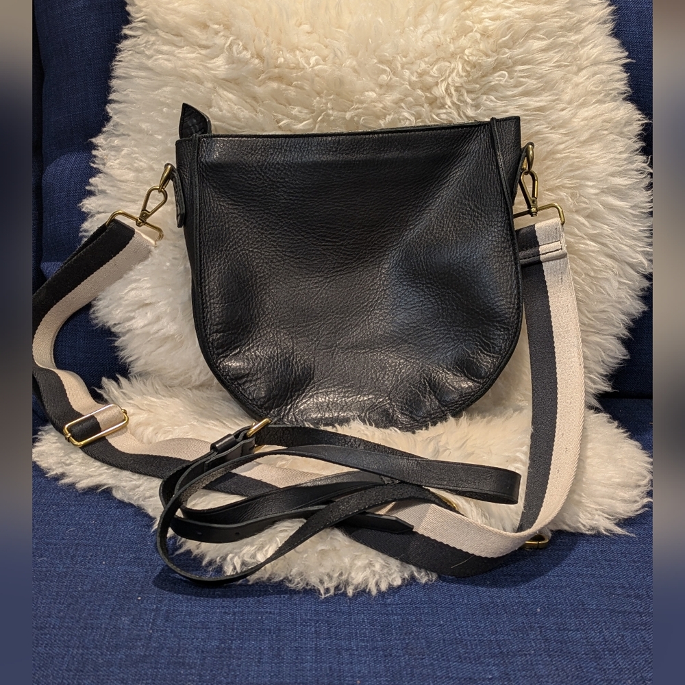 Madewell Transport Saddlebag in Black Leather